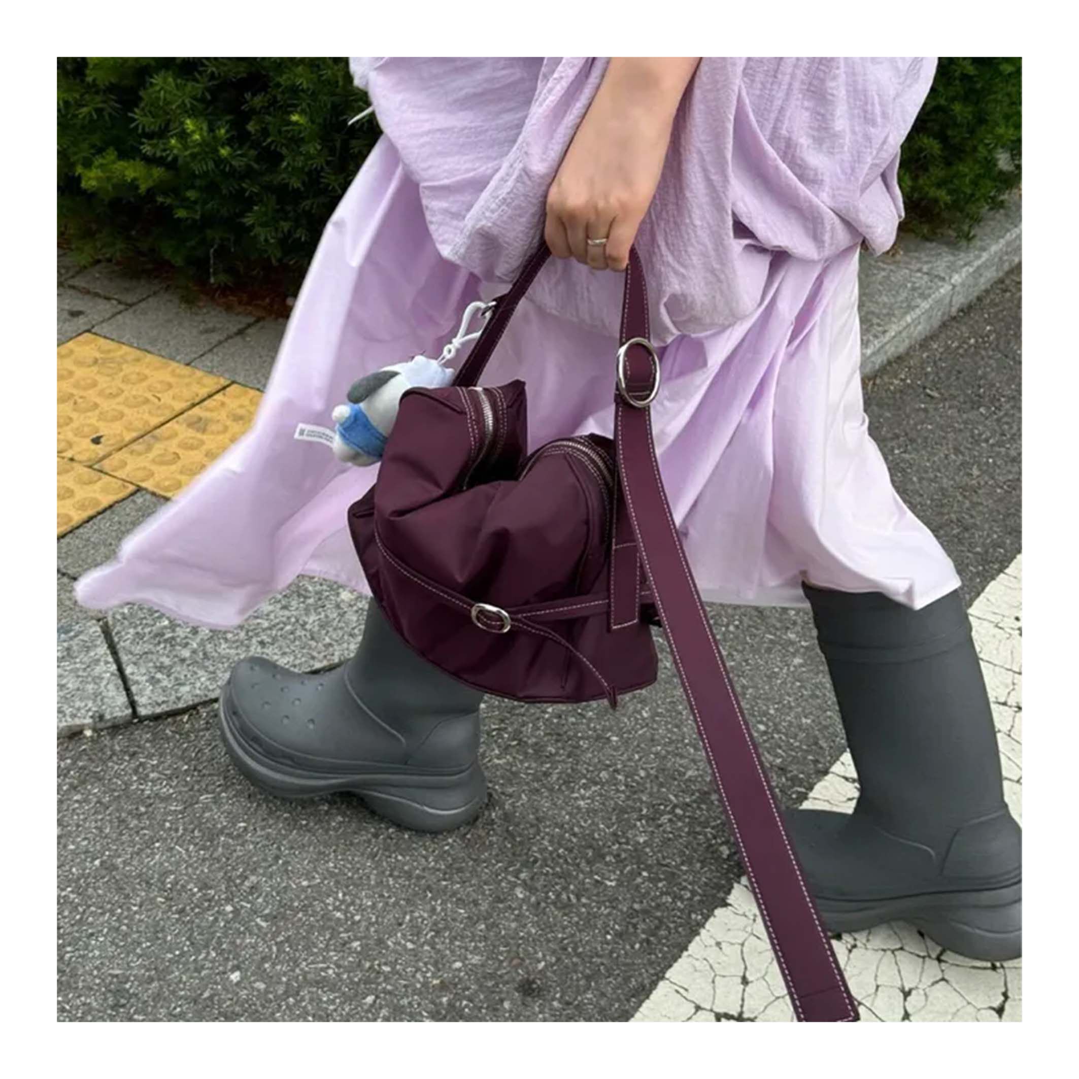 若若韩代正品直邮hyeki环扣设计防水多口袋收纳单肩包腋下手提女