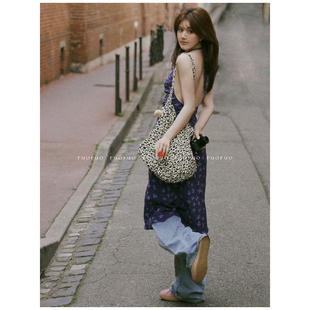 【部分现】韩国正品代购EMIS灯芯绒布袋布包豹纹女神降临白百何