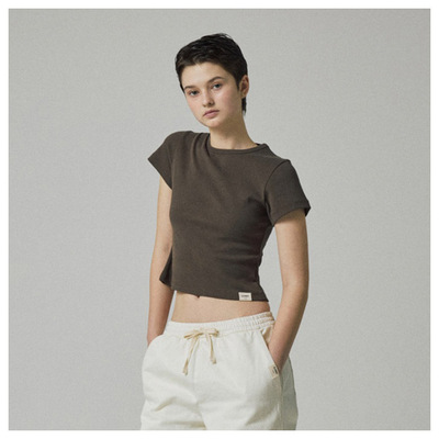 【有购买凭证】若若韩国正品代购设计师品牌glowny女露脐短袖T恤