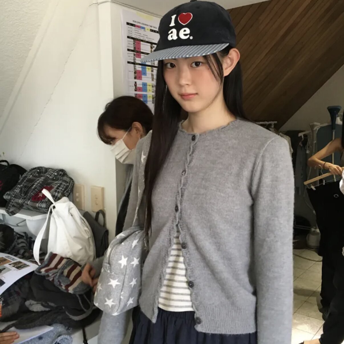 若若韩国正品代购aeae25秋冬花边针织开衫女长款马甲两件套内搭