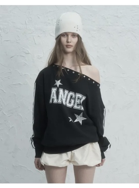 有购买凭证韩代正品直邮setup exe卫衣斜肩一字领字母设计师品牌