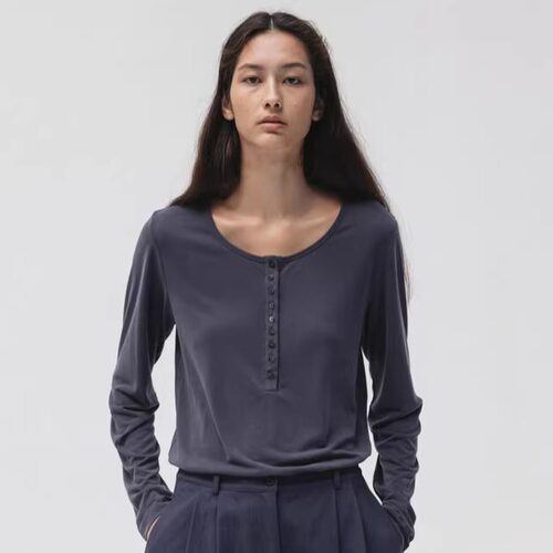 若若韩国正品代购moia25秋冬两穿舒适纽扣长袖T恤女打底热销榜
