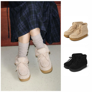 【咨询有惊喜】若若韩国正品代购khiho25冬毛绒雪地靴加绒短筒靴