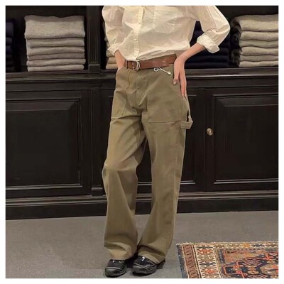 若若韩代正品直邮urbanic 30 utility人字纹工装休闲裤直筒