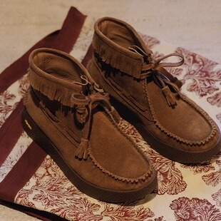 若若韩国正品代购直邮urbanic30流苏麂皮鞋翻毛皮女乐服鞋靴子