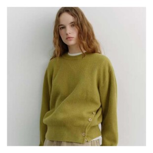 若若韩代正品直邮dunst26新款buttoned系扣圆领针织毛衣男女同款