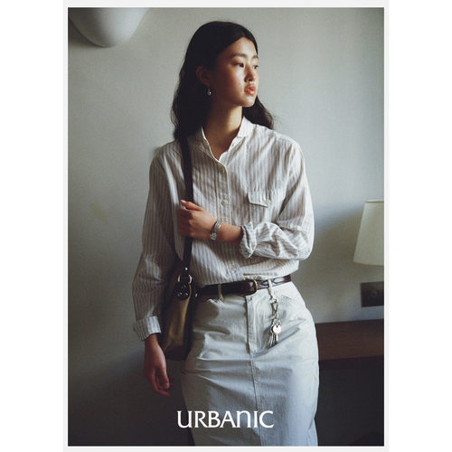 urbanic30条纹衬衫日本进口棉