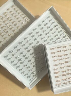 高级开口可调节新款轻奢闪耀锆石戒指女简约仿真婚戒食指戒指环