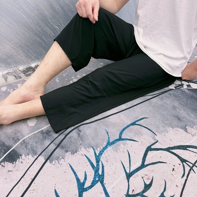 男士七分裤大码棉绸睡裤