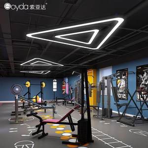 索亚达suoyadaLED创意个性三角形吊灯办公室健身房网咖工业风