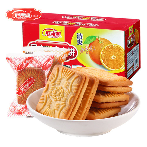 休闲充饥雪克夹心饼干冠吉源