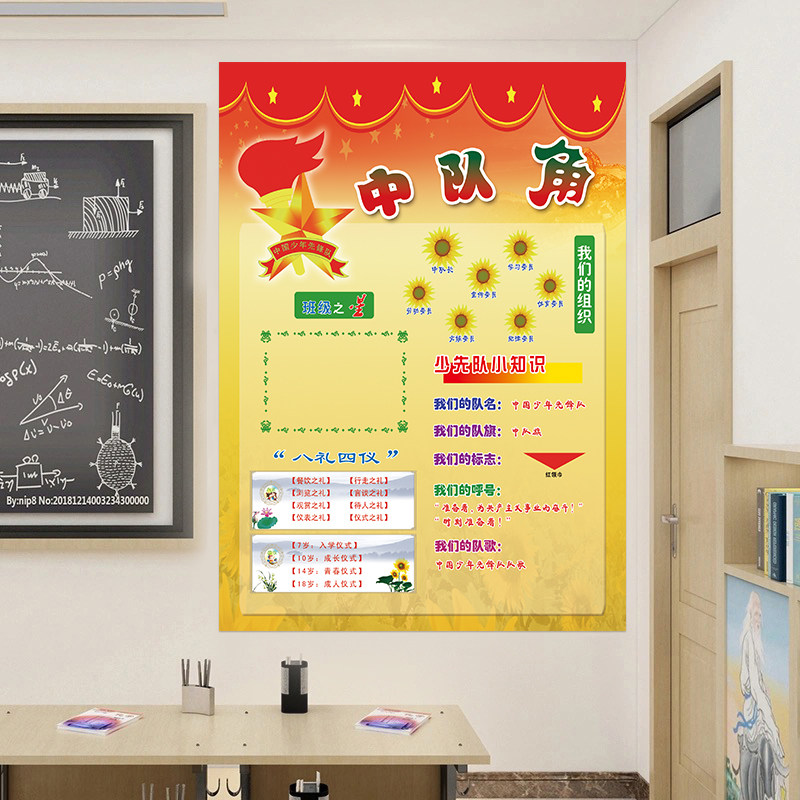中队角少先队先锋口号知识队徽小学教室布置班级装饰文化墙贴贴纸