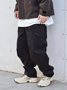 Sigbreak日系户外机能杜邦Teflon三防单褶斜拉链口袋工装休闲裤男