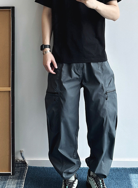 Sigbreak日系户外Teflon三防宽松压胶多口袋工装裤机能休闲长裤男