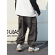 长裤 纯色CHINO裤 男 宽松抽绳直筒休闲裤 Sigbreak日系大口袋工装