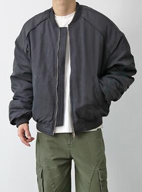 Sigbreak日系复古皱感棒球服加厚飞行夹克秋冬ma1棉衣潮牌外套男