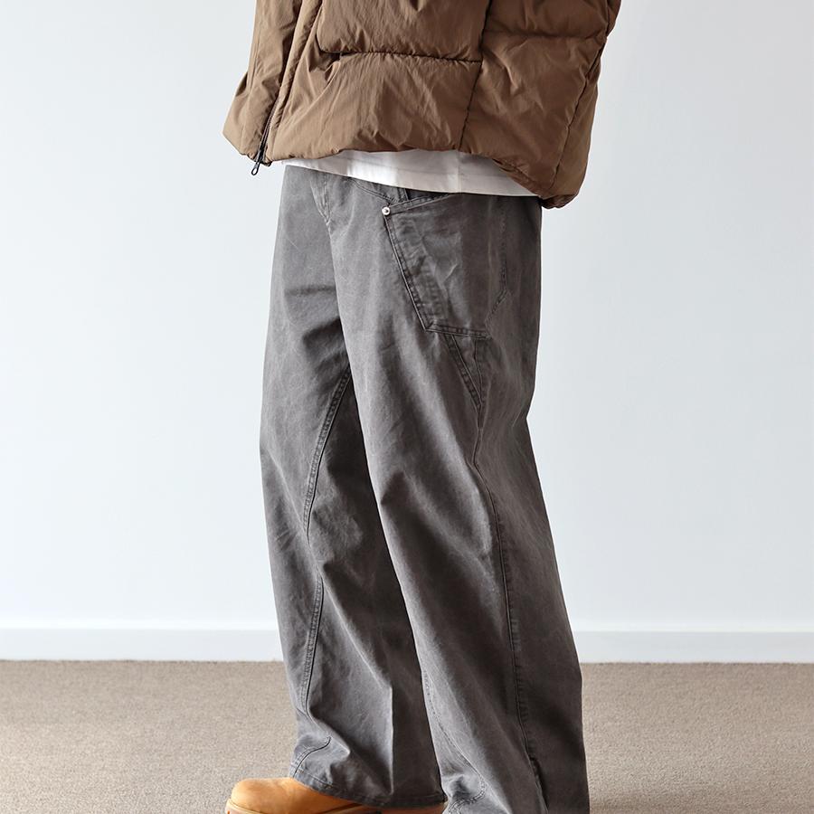 日系复古休闲裤宽松cleanfit做旧