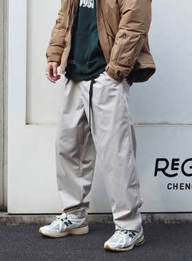 Sigbreak日系复古凉感透气排汗速干腰带多口袋工装休闲直筒长裤男