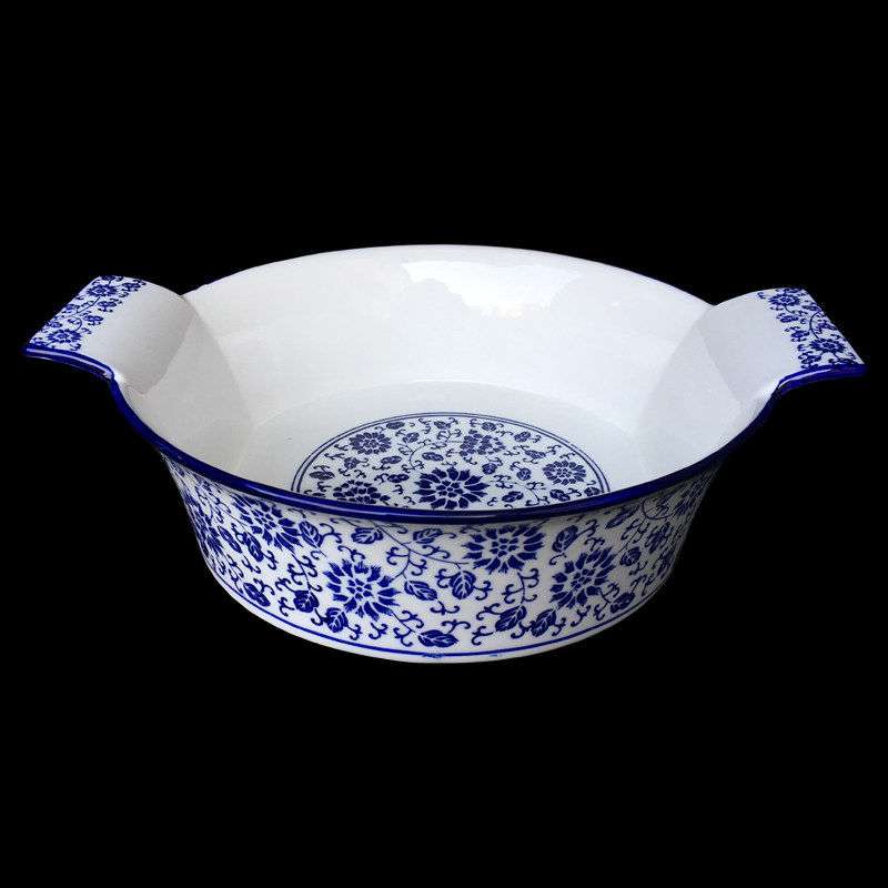 陶瓷双耳汤碗青花瓷防烫家用商用酒店大号毛血旺水煮鱼酸菜鱼汤盆,餐饮具,碗,淘宝优惠券,粉丝福利购,淘宝优惠卷