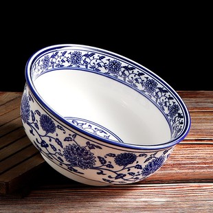 汤碗大碗家用陶瓷拌面碗牛肉面碗面馆专用 青花瓷面碗商用复古中式