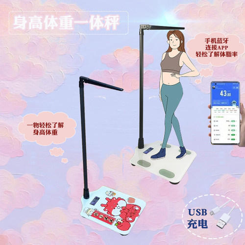 新款身高体重一体测量仪充电家庭便携电子秤