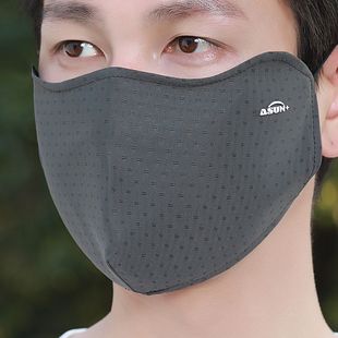 大码男士夏季冰丝防晒口罩男防紫外线防晒面罩护眼角遮阳透气大脸