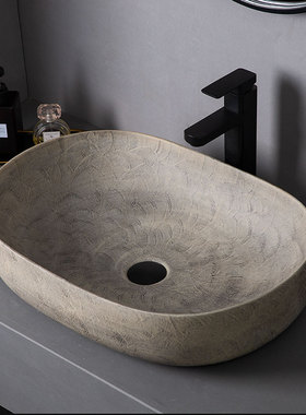 复古台上盆庭院户外洗手盆单盆阳台创意艺术洗脸盆家用侘寂风面盆