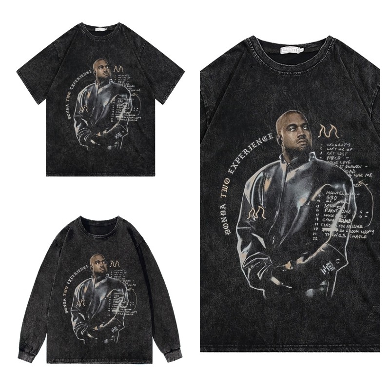 CLFC Kanye West侃爷tee美式街头嘻哈复古洗水重磅纯棉长短袖T恤