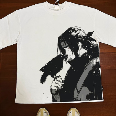 CLFC 火影忍者宇智波鼬伙伴通灵兽乌鸦ITACHI T shirt短袖T恤宽松