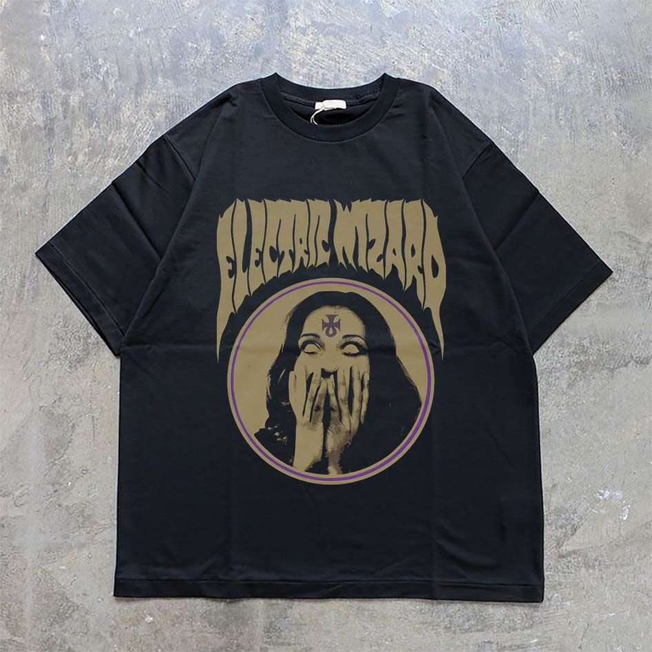 CLFC Electric Wizard极端厄运金属乐队vintage街头短袖直喷水洗T