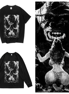 CLFC 1993复古T恤King Kong金刚 美女野兽情侣T水洗复古短袖长袖T