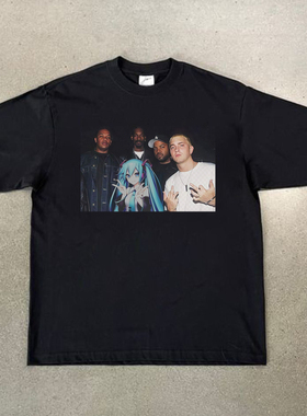 CLFC Eminem Snoop Dog g Anime初音二次元te透气纯棉短袖T恤长袖