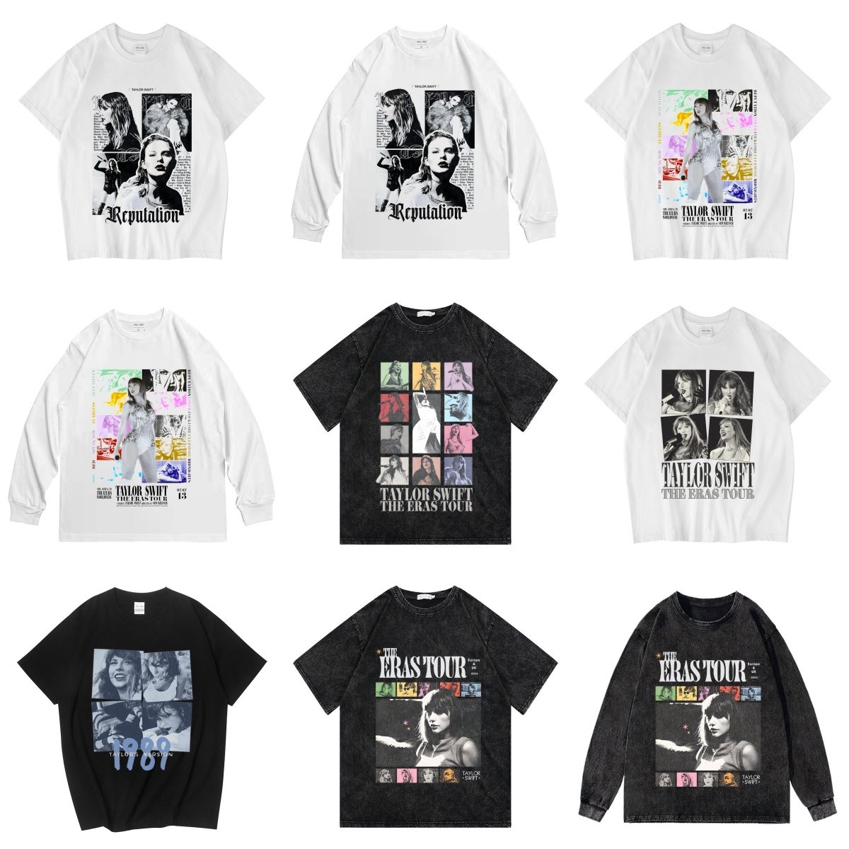 CLFC Taylor Swift霉霉 泰勒斯威夫特复古水洗T做旧直喷长袖短袖T