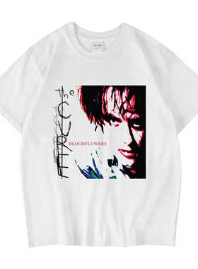 The Cure治愈乐队BLOODFLOWERS另类朋克摇滚vintage人像白色短袖T