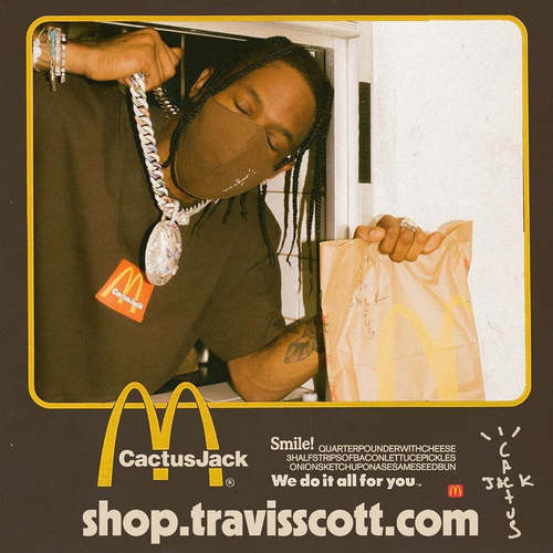 CLFC TRAVIS SCOTT CACTUS JACK麦当劳联名M记同款TS美潮长短袖T