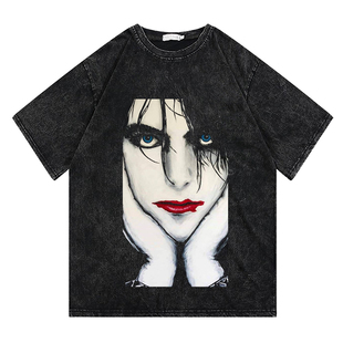 T短袖 CLFC T恤水洗长袖 Cure朋克乐队老罗大头复古水洗短袖 T恤 The