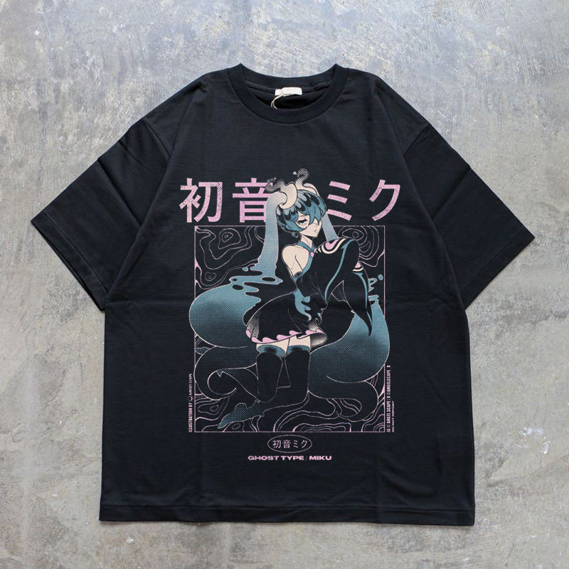 CLFC 初音未来联名周边MIKU二次元短袖T恤男女同款宽松纯棉长袖T