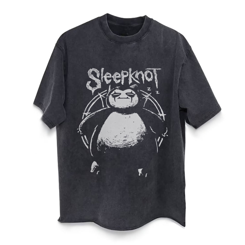 CLFC slipknot活结金属摇滚乐队美式重磅长短袖T宽松复古做旧水洗