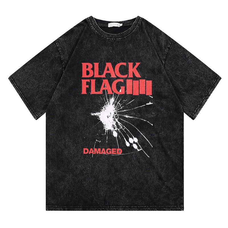 CLFC Black Flag Damaged黑旗乐队硬核朋克休闲长短袖透气直喷T恤