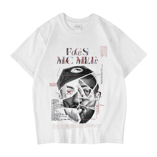 T恤潮长袖 CLFC hop嘻哈街头白色纯棉短袖 Miller迈克米勒Hip Mac