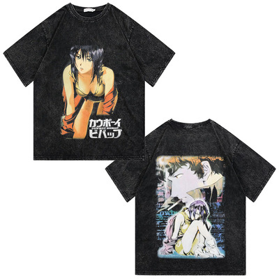 CLFC 星际牛仔Cowboy Bebop菲‧瓦伦坦双面直喷水洗复古长袖短袖T