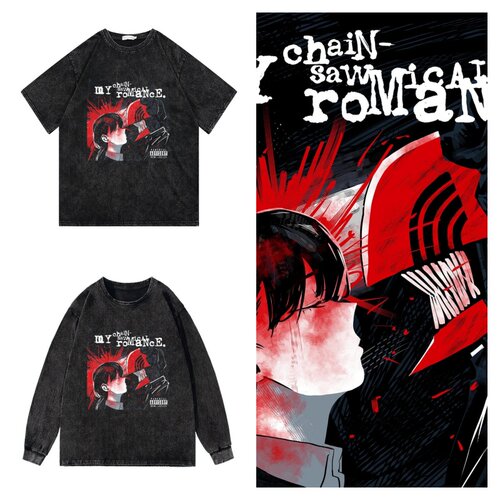 CLFC MY CHEMICAL ROMANCE联名CHAINSAW MAN链锯人创意摇滚长短袖