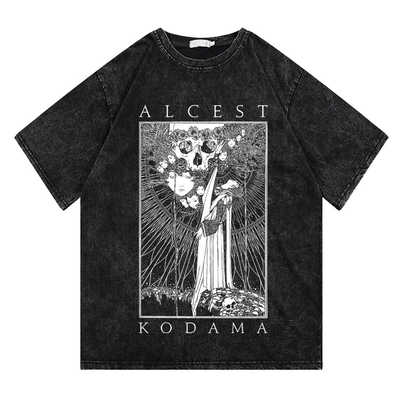 纯棉水洗短袖T短袖T恤ALCEST乐队