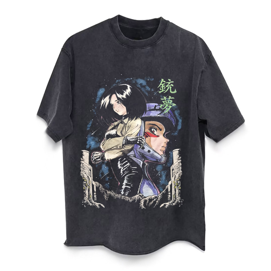 CLFC 赛博朋克漫画铳梦Gunnm战斗天使VTG重磅长袖短袖高街男女T恤