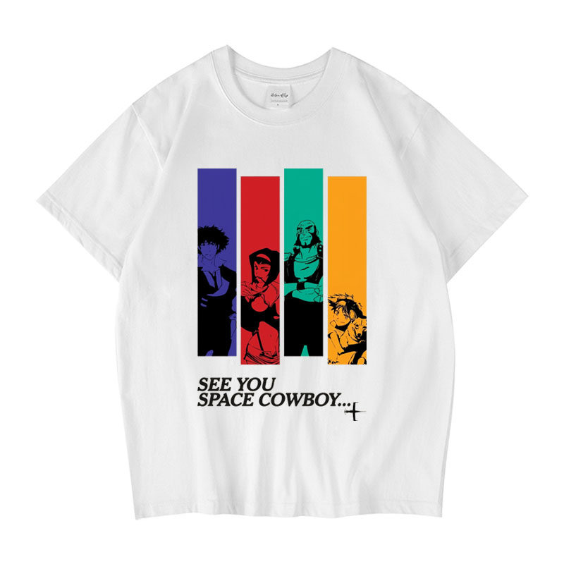 CLFC cowboy bebop星际牛仔主角直喷百百搭小领口水洗宽松长短袖t