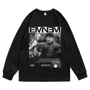 T恤短袖 高街长袖 T恤 2025潮牌设计EMINEM阿姆T恤嘻哈说唱美式 CLFC