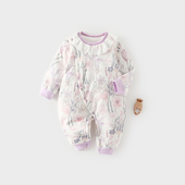 婴儿夹棉连体衣秋冬季 40克薄棉男女宝宝衣服婴儿外出哈衣爬服冬装