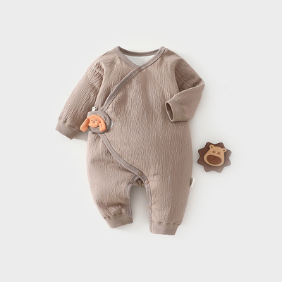 婴儿夹棉连体衣秋冬40g薄棉保暖