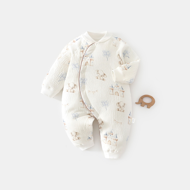 婴儿夹棉连体衣秋冬季40g棉服