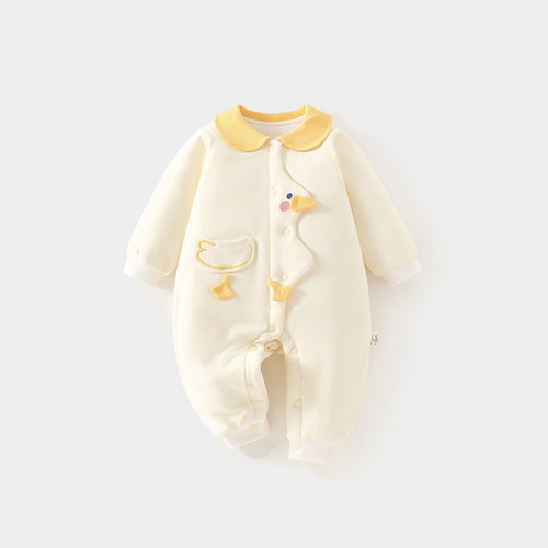 婴儿夹棉连体衣秋冬装